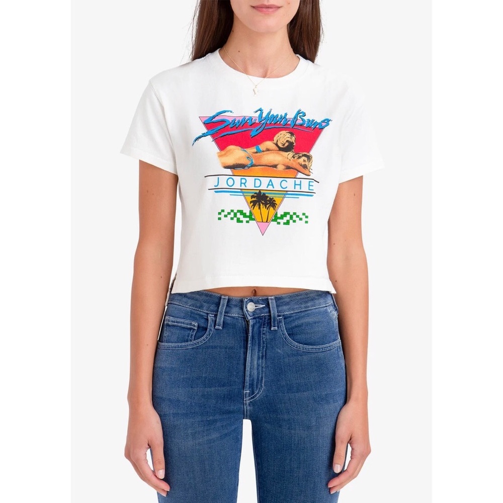 NWOT Jordache Sun Your Buns Crop T Shirt